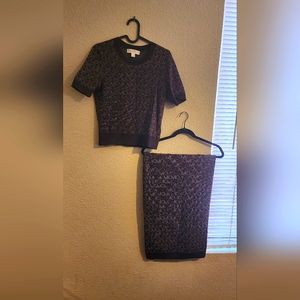 Michael Kors brown signature set top & skirt